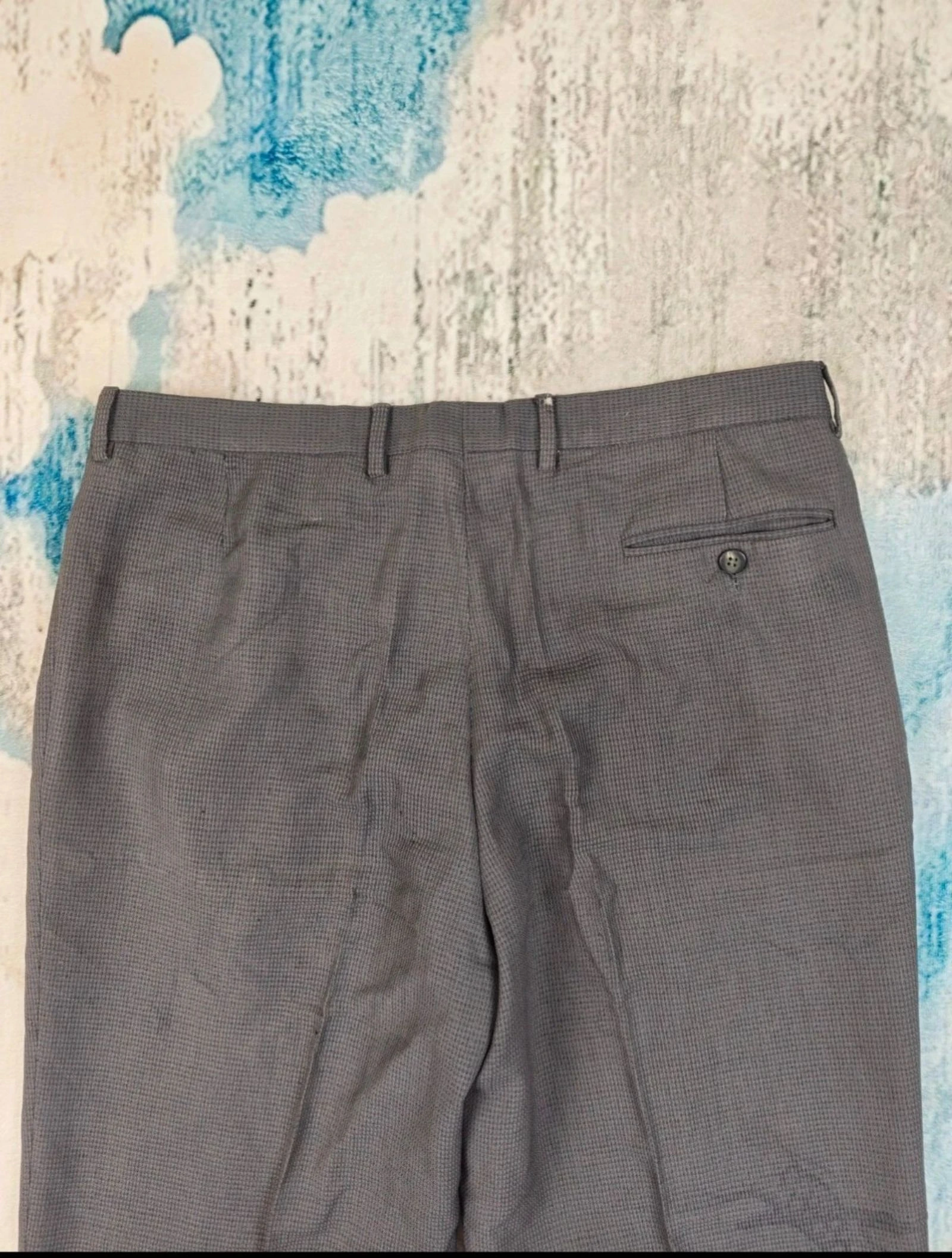 Emidio Tucci Pantalons rayés en laine plêssée à carreaux pour homme gris vintage Old Money Taille 48 – photo 15